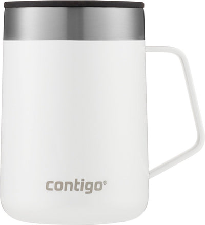 Contigo contingo streeterville desk mug, geïsoleerde roestvrij stalen thermoskoffiebeker met handgreep en deksel, houdt koffie en thee tot 5 uur warm, ideaal voor zowel kantoor als thuis, 410 ml | salt