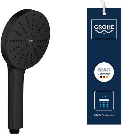 Grohe vitalio joy+ 120 handdouche - 3 straalsoorten - aquabooster - waterbesparend (7 l min) - matte black