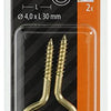Mack 1019699 - schroefhaak messing 2 st 4,0 x 30mm | 10 stuks