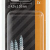 Mack 1017828 - schroefduim staal wit 3 st 4,0 x 50 mm | 10 stuks
