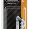 Mack 1017829 - schroefduim staal wit 3 st 4,5 x 60 mm | 10 stuks