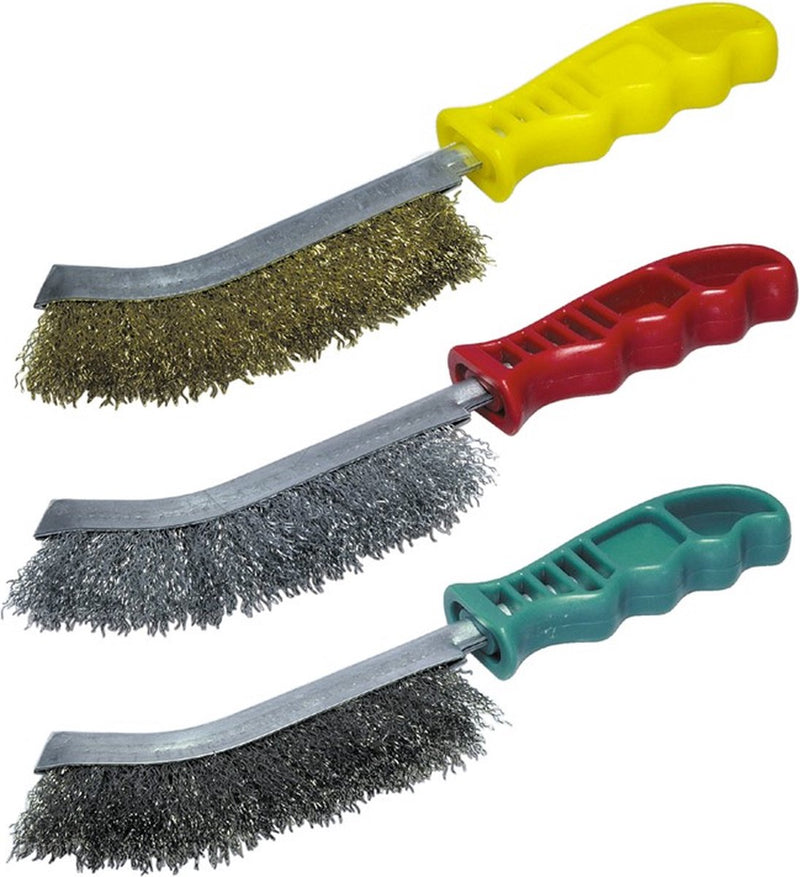 Wolfcraft - staalborstel - 3 delige set - handstaalborstel - hand borstel - staal borstels - 2138000