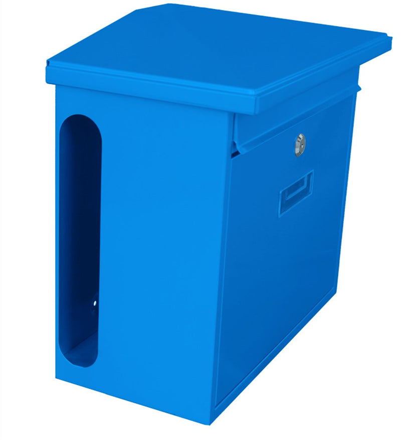 V-part - wandbrievenbus zamoran - galvanized steel powder coated - blauw - brievenbus