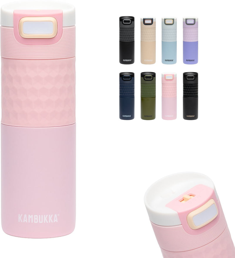 Kambukka etna grip thermosbeker 500 ml - makkelijk reinigen - lekvrije koffiebeker - pink aura