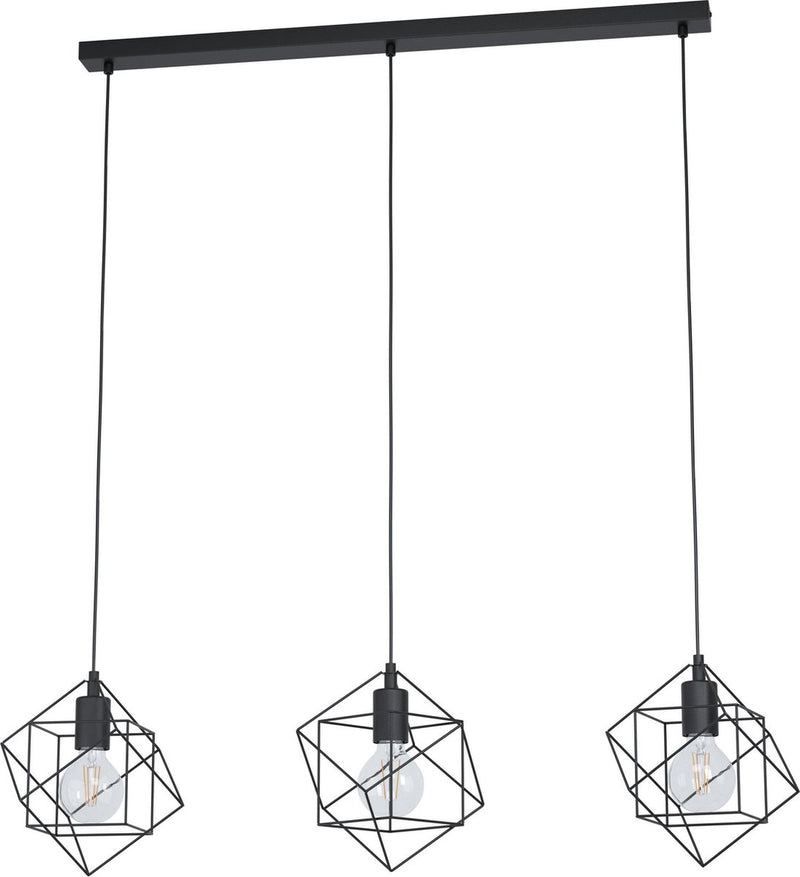 Eglo straiton - hanglamp - e27 - 90,5 cm - zwart