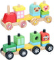Marionette - houten trein stapelbaar - 2 verschillende kleuren - 1 set