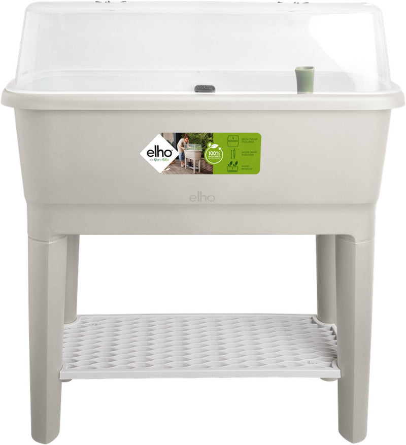 Elho noa kweektafel 80 - kweekbak op poten met deksel - waterreservoir - ø 78.5 x h 34.2 cm - warm grijs