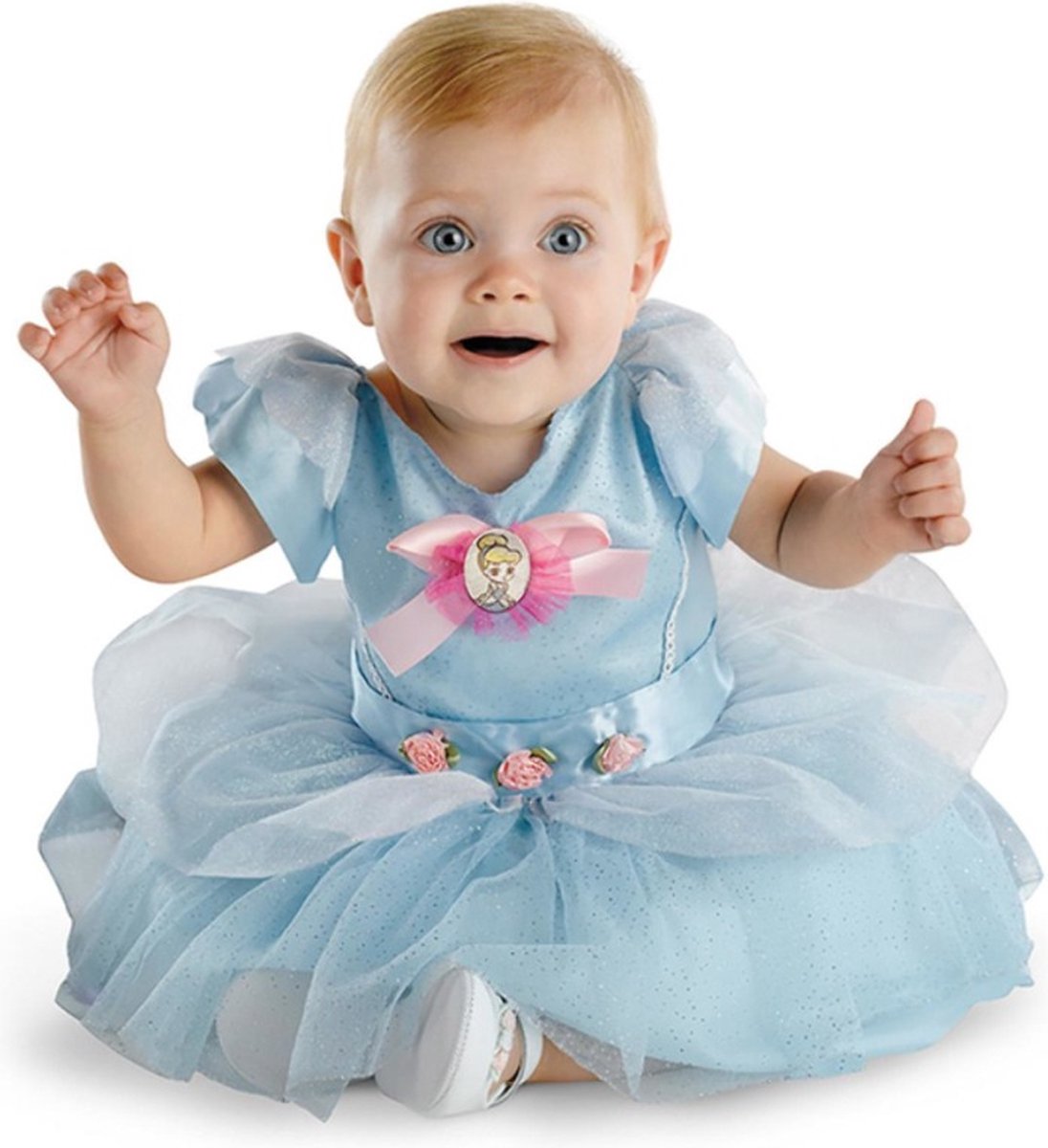 Disguise disney cinderella classic kostuum jurk kinderen - kids tm 1 jaar - blauw