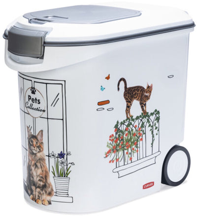 Curver voedselcontainer kat - 35l - 12kg - 28x49x43cm - wit grijs