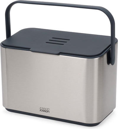 Joseph joseph - collect keukenafval compostemmer met binnenbak 4 liter - roestvast staal - grijs