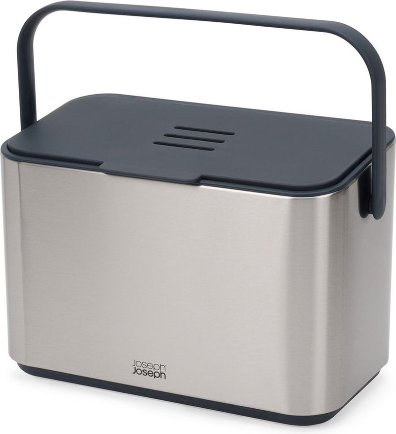 Joseph joseph - collect keukenafval compostemmer met binnenbak 4 liter - roestvast staal - grijs