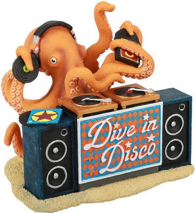 Aqua della dive in disco - grappig aquariumornament - gifvrij - 13x9x12cm - meerkleurig