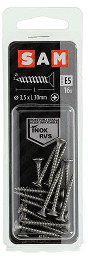 Mack 1019735 - spaanplaatschroef vz kop rvs 16 st 3,5 x 30 mm | 10 stuks - afbeelding 2