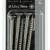 Mack 1019757 - spaanplaatschroef vz kop rvs 6 st 5,0 x 70 mm | 10 stuks