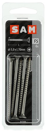 Mack 1019757 - spaanplaatschroef vz kop rvs 6 st 5,0 x 70 mm | 10 stuks - afbeelding 2