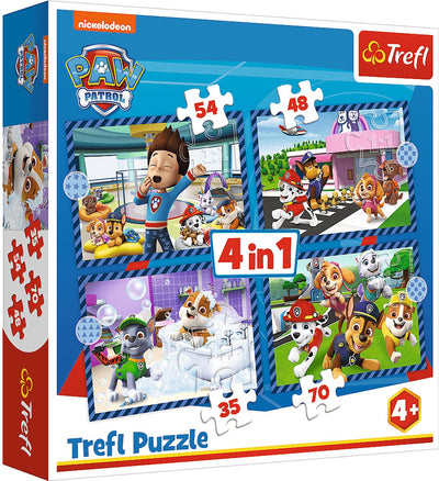 Trefl puzzel 4 in 1 paw patrol 35+48+54+70 stukjes | 2 stuks