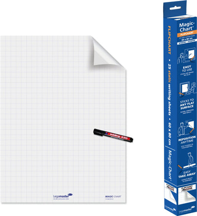 Legamaster magic-chart statische flip-overfolie – 60 x 80 cm – 25 herpositioneerbare vellen