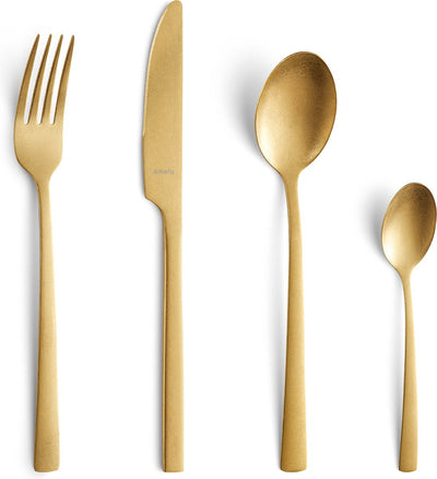 Amefa manille vintage goud bestekset – 16-delig – 4 personen – pvd stonewash-18 0 chroomstaal – cadeauverpakking
