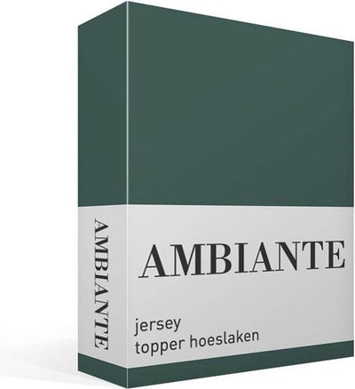 Ambiante jersey topper hoeslaken - lits-jumeaux - dark green