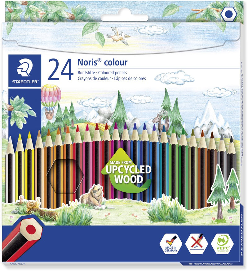 Kleurpotloden staedtler noris kleurenassortiment 24 stuks