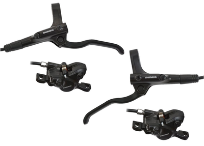 Shimano hydraulische schijfremset mt200 voor- en achterzijde - zonder remschijf - zwart