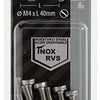Mack 1019822 - metaalschroef cyl. kop + moer rvs 8 st m4x40 | 10 stuks