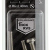 Mack 1019831 - metaalschroef cyl. kop + moer rvs 3 st m6x40 | 10 stuks