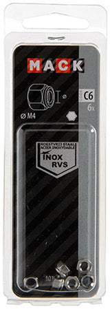 Mack 1019856 - zeskant borgmoer inox a2 6 st m 4 | 10 stuks - afbeelding 2