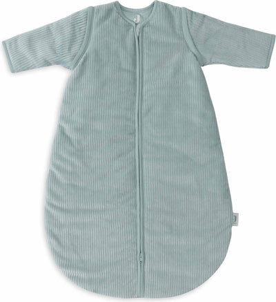 Jollein baby slaapzak winter met afritsbare mouw 90cm - rond - rib sea green - winterslaapzak