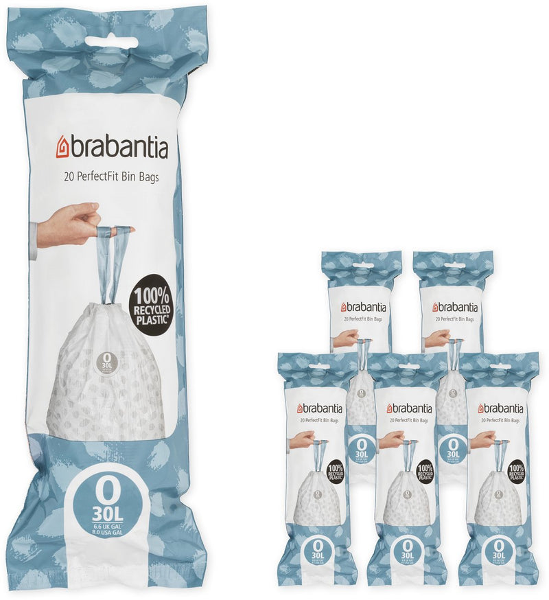 Brabantia perfectfit vuilniszakken - 30 l - code o - 6 rollen x 20 stuks