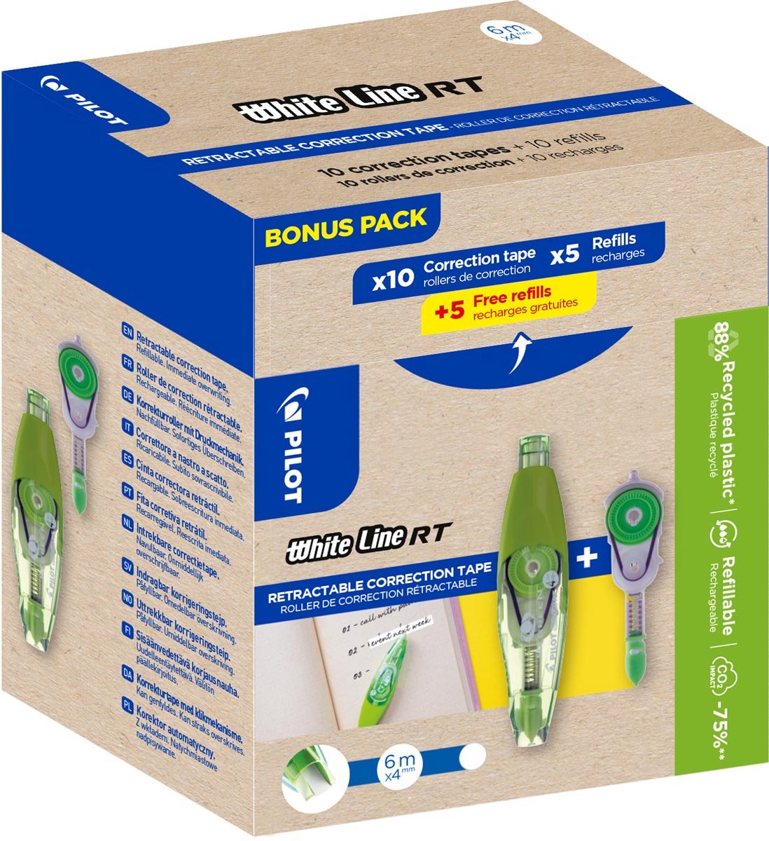 Pilot whiteline rt, 10 correctierollers + 10 vullingen