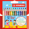 Stabilo trio thick short ergonomische kleurpotloden - 12dlg.