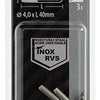 Mack 1019900 - schroefduim roestvrijstaal 3 st 4,0x40 mm | 10 stuks