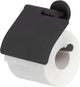 Tiger noon - wc rolhouder met klep - toiletrolhouder - zonder boren - boren of lijmen - zwart