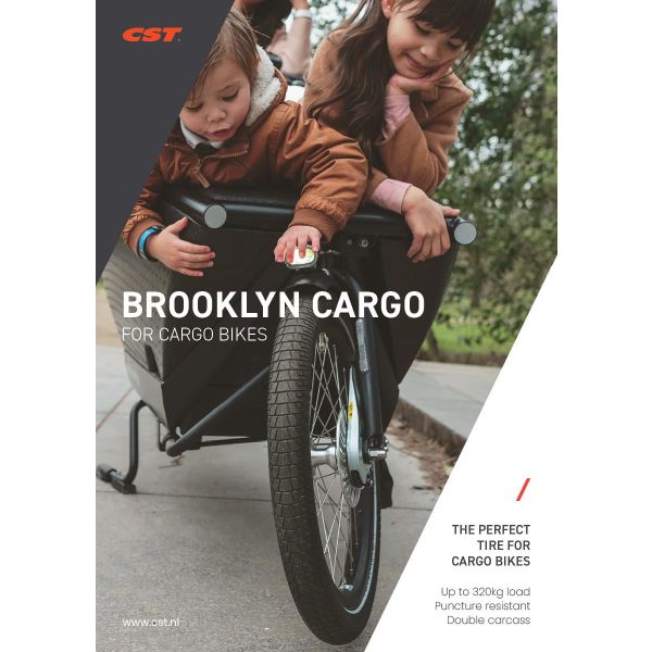 Cst buitenband brooklyn pro cargo (babboe) 26 x 2.15 55-559 - zwart met reflectie
