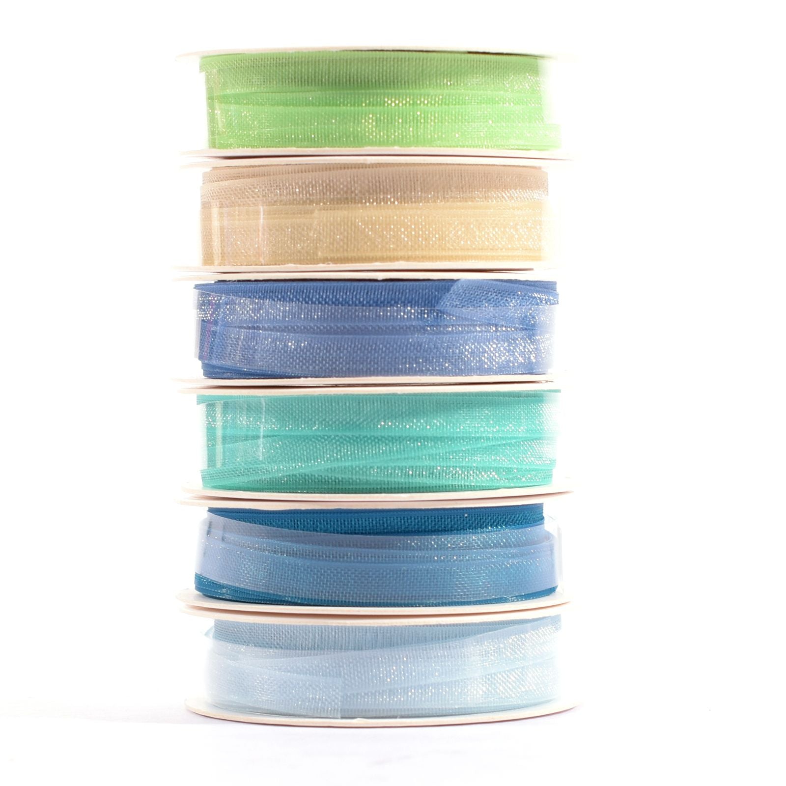 Vaessen creative • organzalint 6 kleuren 3mmx2m baby blauw