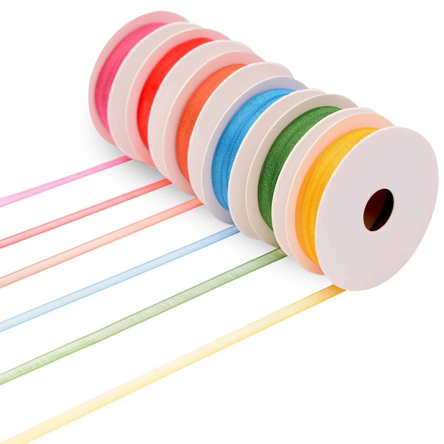Vaessen creative • organzalint 6 kleuren 3mmx2m zomer