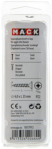 Mack 1017972 - spaanplaatschroef vz kop geelverz. 50st 4,0 x 35 mm | 5 stuks - afbeelding 2
