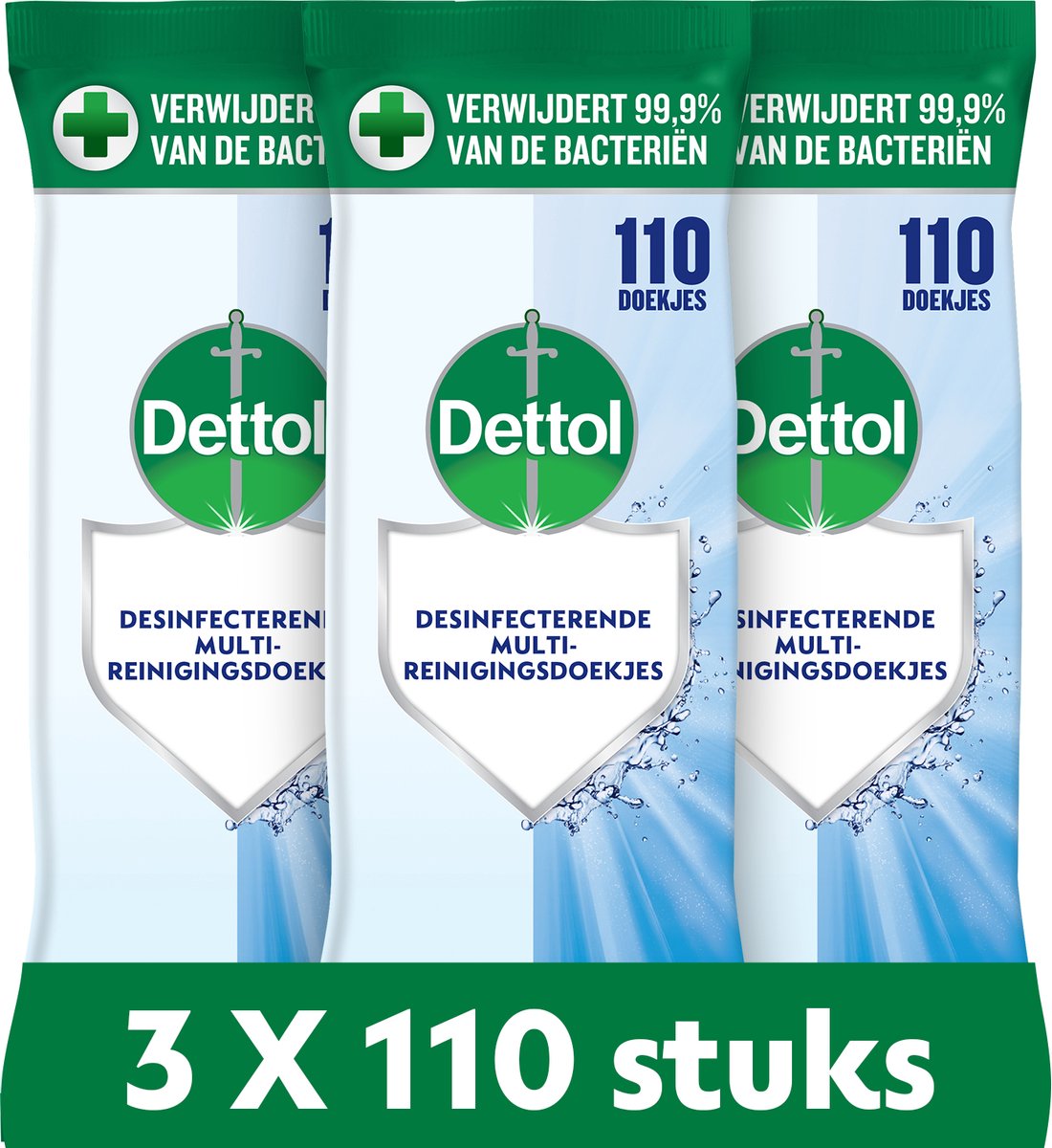 Dettol doekjes cleanser 110st - 3 stuks - voordeelverpakking