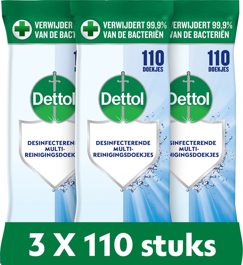 Dettol doekjes cleanser 110st - 3 stuks - voordeelverpakking