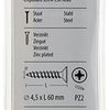 Mack 1017982 - spaanplaatschroef vz kop geelverz. 25st 4,5 x 60 mm | 5 stuks