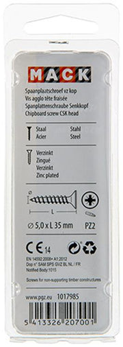Mack 1017985 - spaanplaatschroef vz kop geelverz. 35st 5,0 x 35 mm | 5 stuks - afbeelding 3