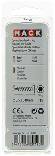 Mack 1018007 - spaanplschr.vzkop-zelfb. geelverz. 55 st 3,5 x 40 mm | 5 stuks - afbeelding 2