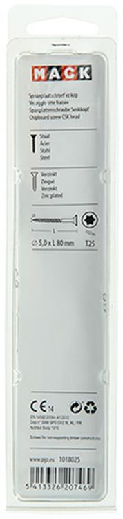 Mack 1018025 - spaanplschr.vzkop-zelfb. geelverz. 20 st 5,0 x 80 mm | 5 stuks - afbeelding 3