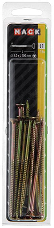 Mack 1018027 - spaanplschr.vzkop-zelfb. geelverz. 16 st 5,0 x 100 mm | 5 stuks - afbeelding 2