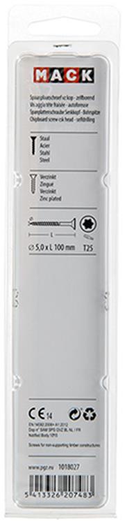 Mack 1018027 - spaanplschr.vzkop-zelfb. geelverz. 16 st 5,0 x 100 mm | 5 stuks - afbeelding 3
