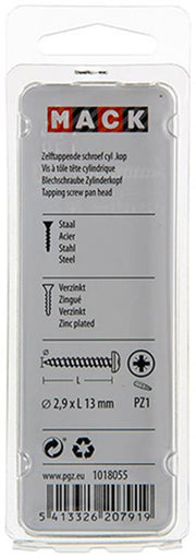 Mack 1018055 - zelftappende schroef cylkop verz.100 st 2,9 x 13 mm | 10 stuks - afbeelding 2