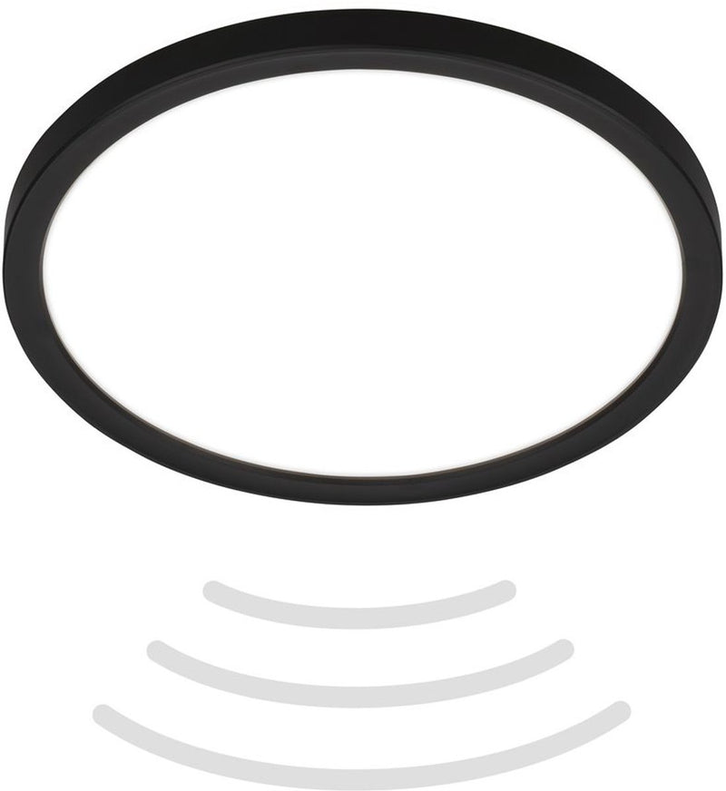 B.k.licht move - led badkamerverlichting - plafondlamp met bewegingsmelder - plafonniere met indirect licht - ø24 cm - zwart