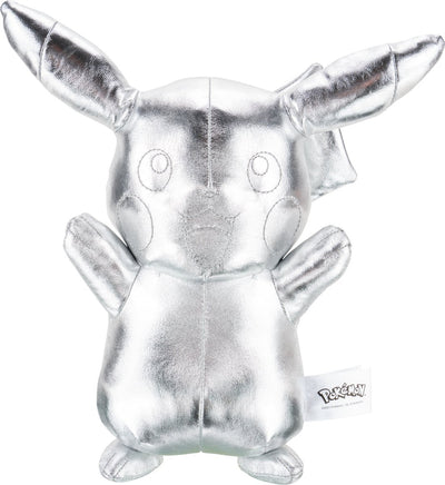 Jazwares pokémon pluche knuffel 25th anniversary silver version pikachu 30 cm zilverkleurig