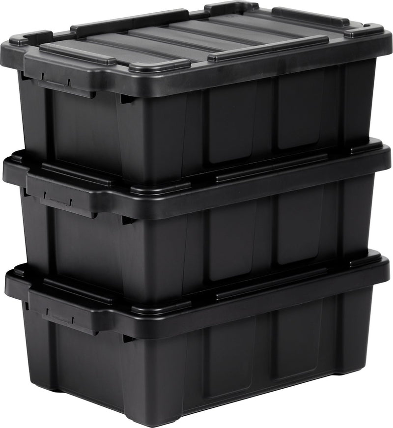 Iris powerbox robuust opbergbox - 12,5l - 100% recycled kunststof - zwart - set van 3